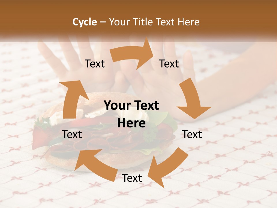 A Person Sitting At A Table With A Sandwich On It PowerPoint Template