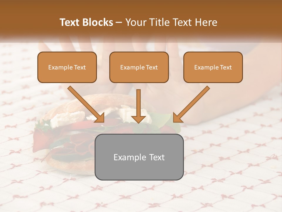 A Person Sitting At A Table With A Sandwich On It PowerPoint Template