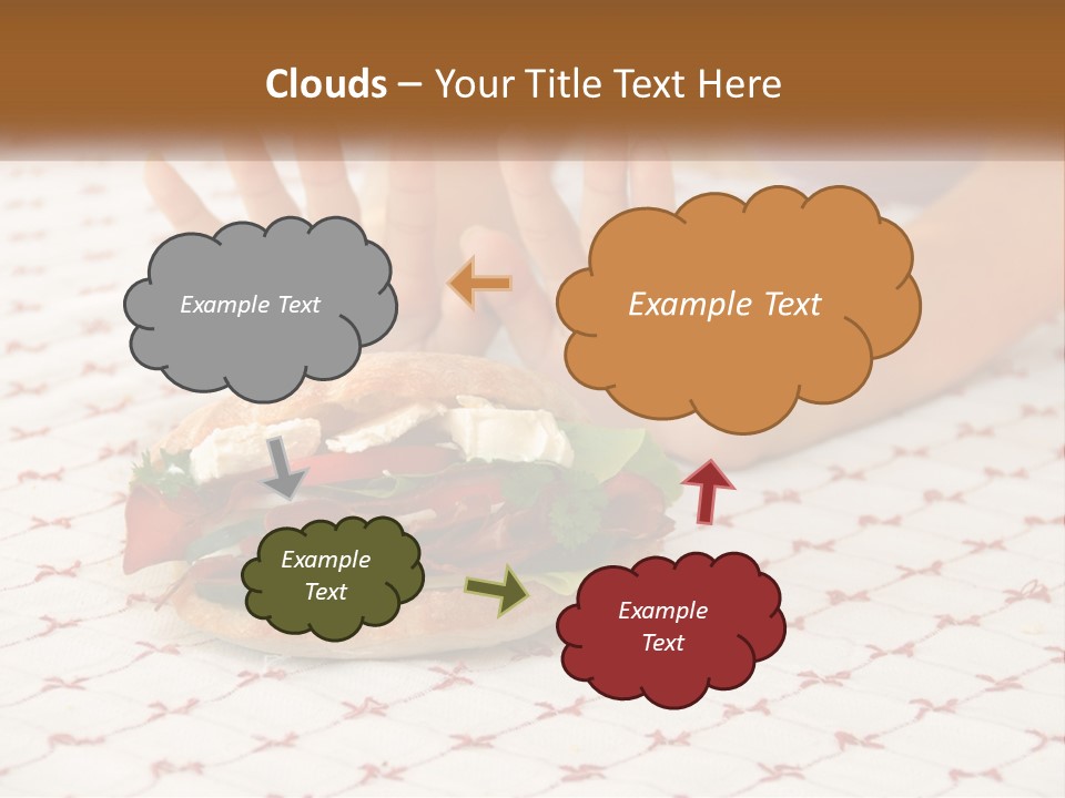 A Person Sitting At A Table With A Sandwich On It PowerPoint Template