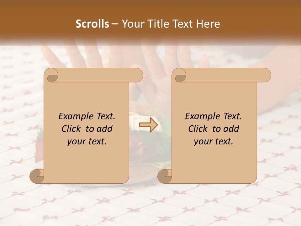 A Person Sitting At A Table With A Sandwich On It PowerPoint Template