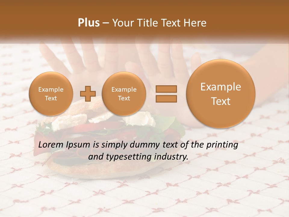 A Person Sitting At A Table With A Sandwich On It PowerPoint Template