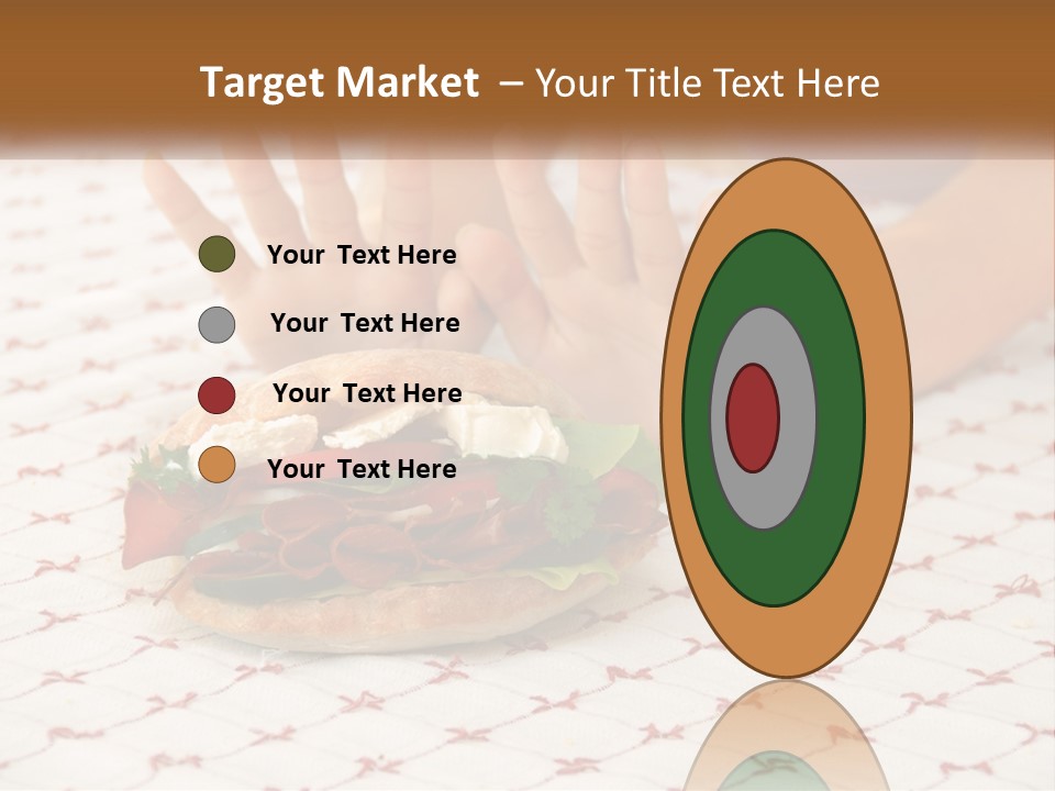 A Person Sitting At A Table With A Sandwich On It PowerPoint Template