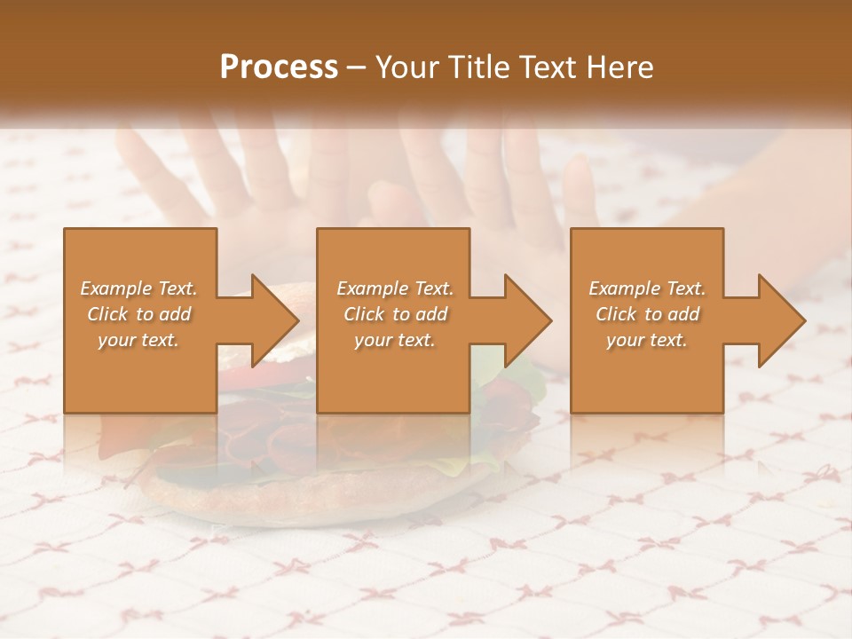 A Person Sitting At A Table With A Sandwich On It PowerPoint Template