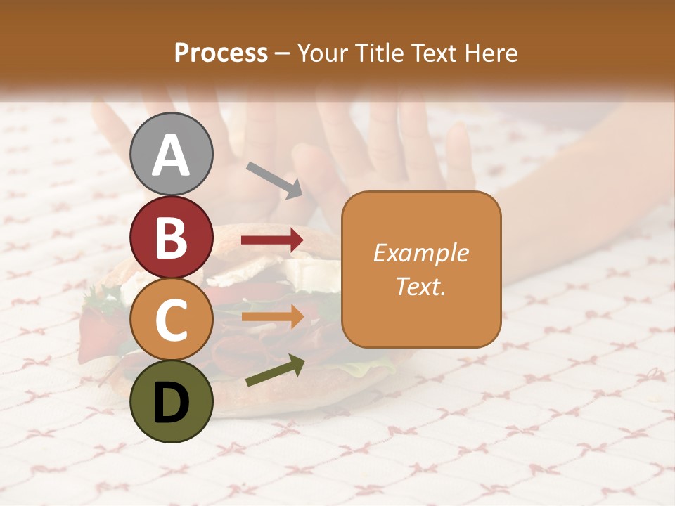 A Person Sitting At A Table With A Sandwich On It PowerPoint Template