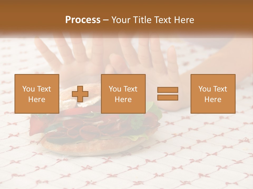 A Person Sitting At A Table With A Sandwich On It PowerPoint Template