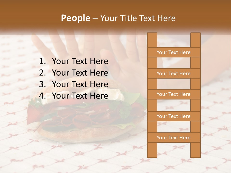 A Person Sitting At A Table With A Sandwich On It PowerPoint Template