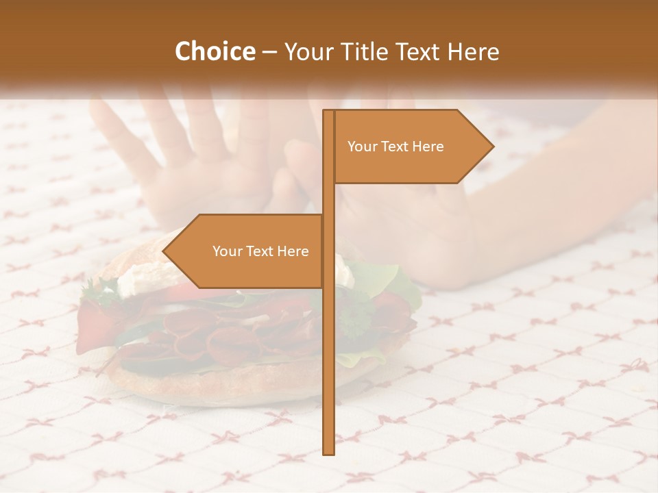 A Person Sitting At A Table With A Sandwich On It PowerPoint Template