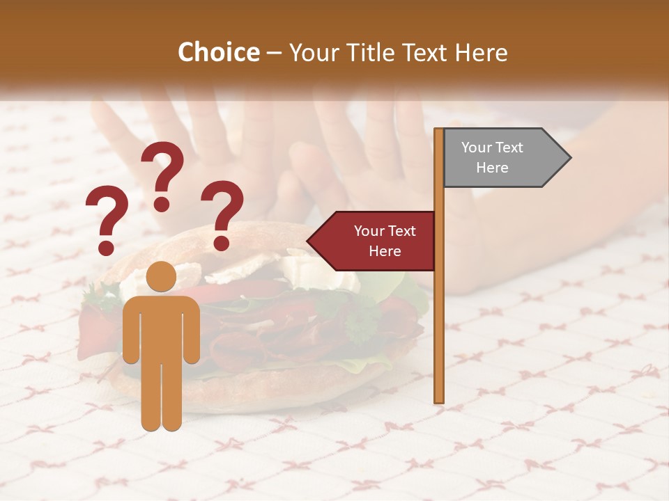 A Person Sitting At A Table With A Sandwich On It PowerPoint Template