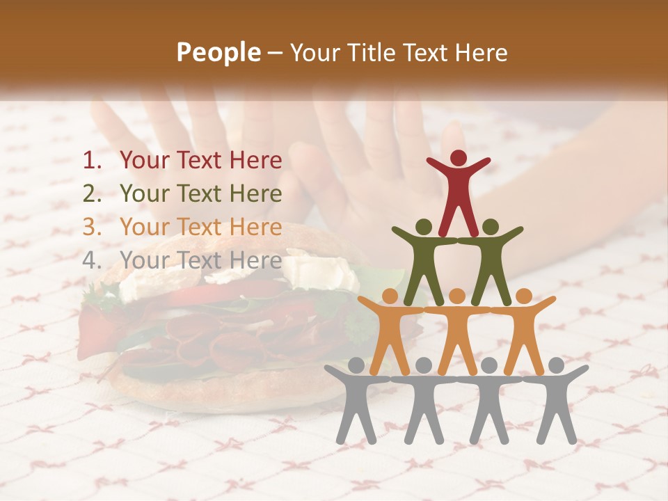 A Person Sitting At A Table With A Sandwich On It PowerPoint Template