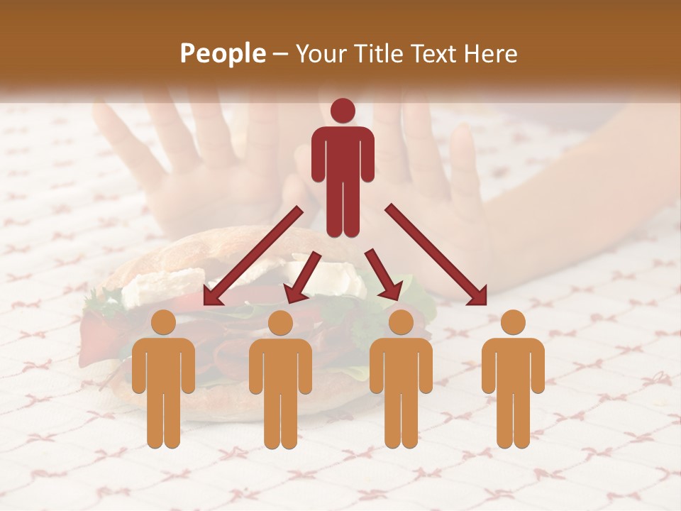 A Person Sitting At A Table With A Sandwich On It PowerPoint Template