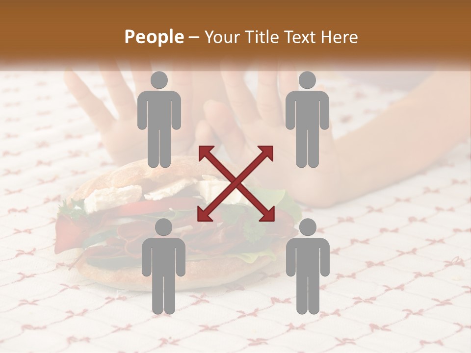 A Person Sitting At A Table With A Sandwich On It PowerPoint Template