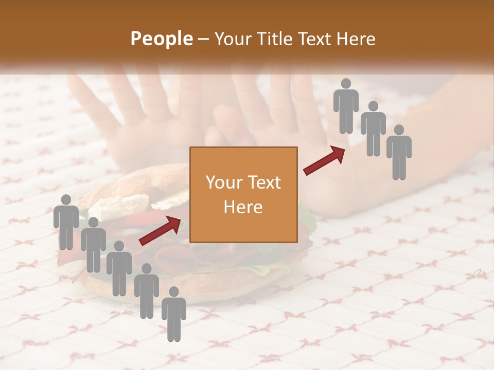 A Person Sitting At A Table With A Sandwich On It PowerPoint Template