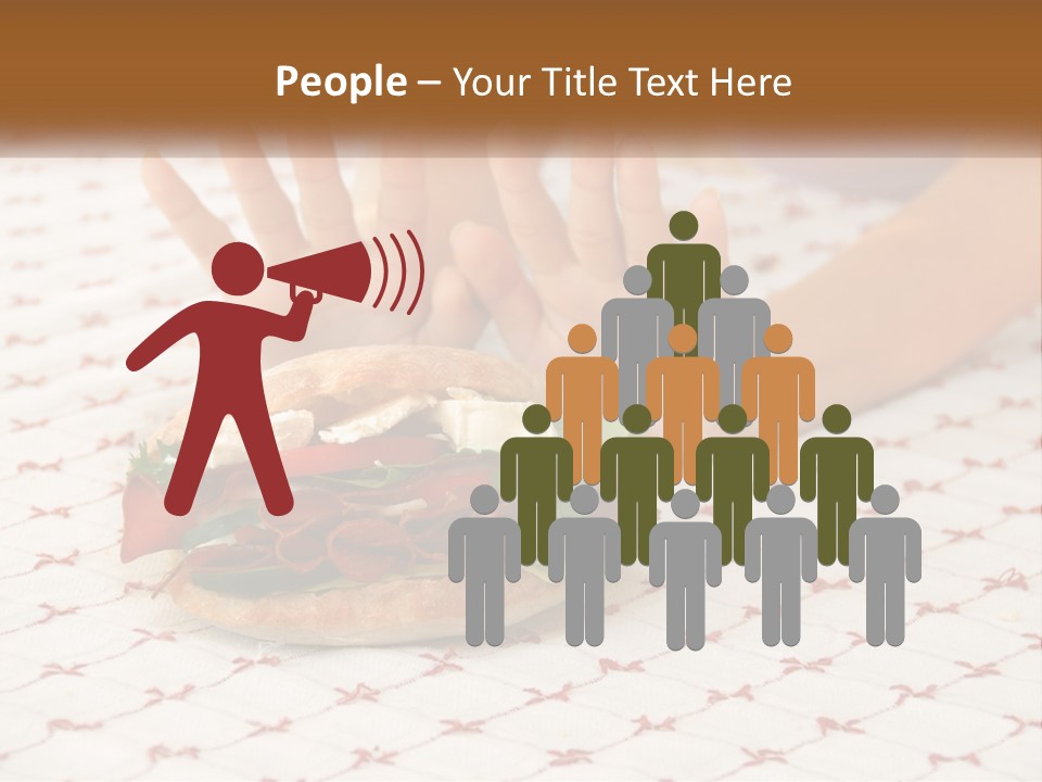 A Person Sitting At A Table With A Sandwich On It PowerPoint Template