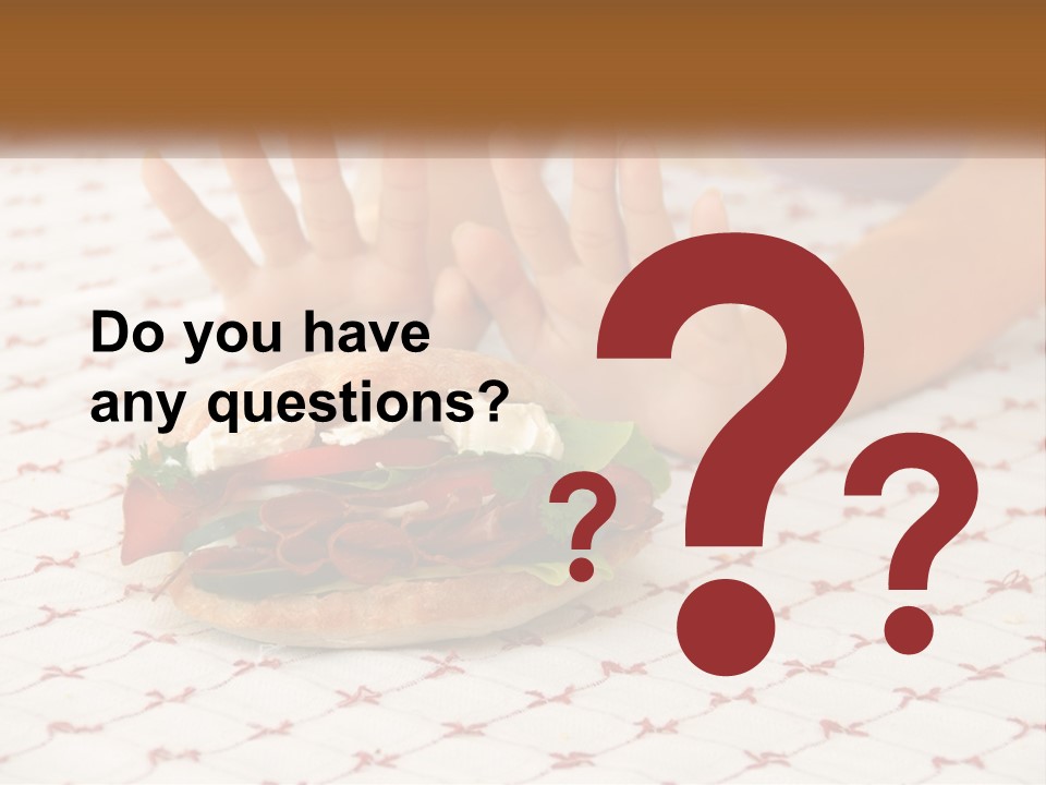 A Person Sitting At A Table With A Sandwich On It PowerPoint Template