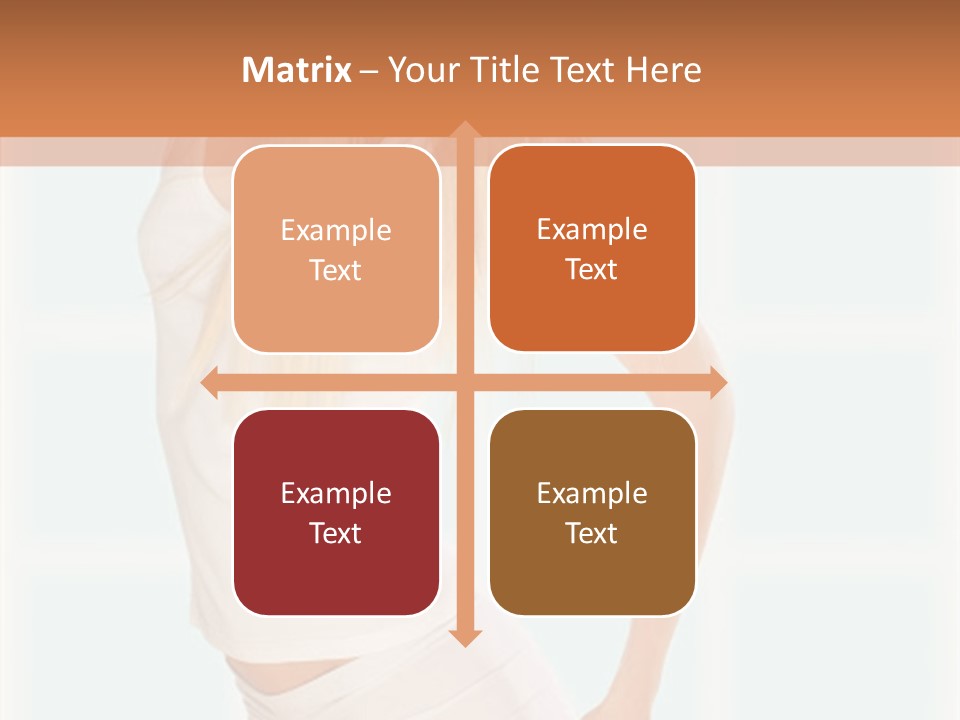A Woman In A White Top Is Posing For A Picture PowerPoint Template