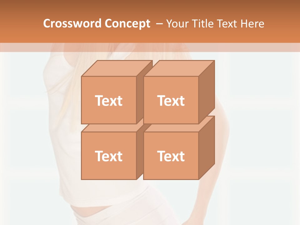 A Woman In A White Top Is Posing For A Picture PowerPoint Template