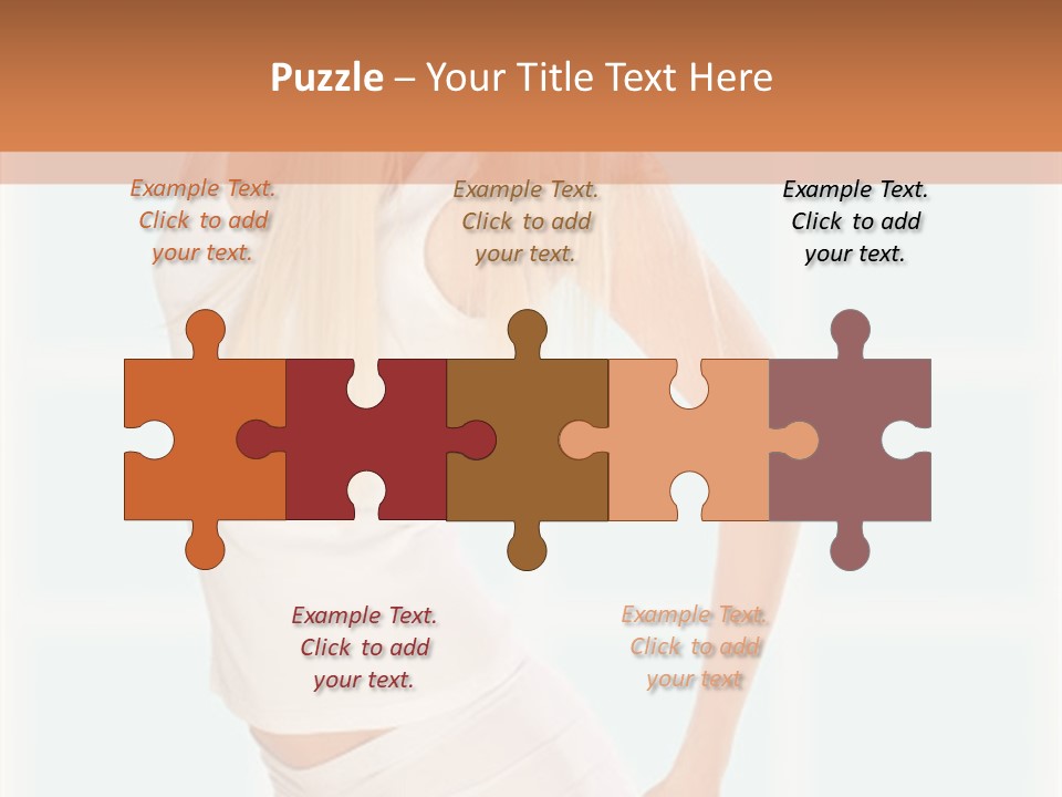 A Woman In A White Top Is Posing For A Picture PowerPoint Template