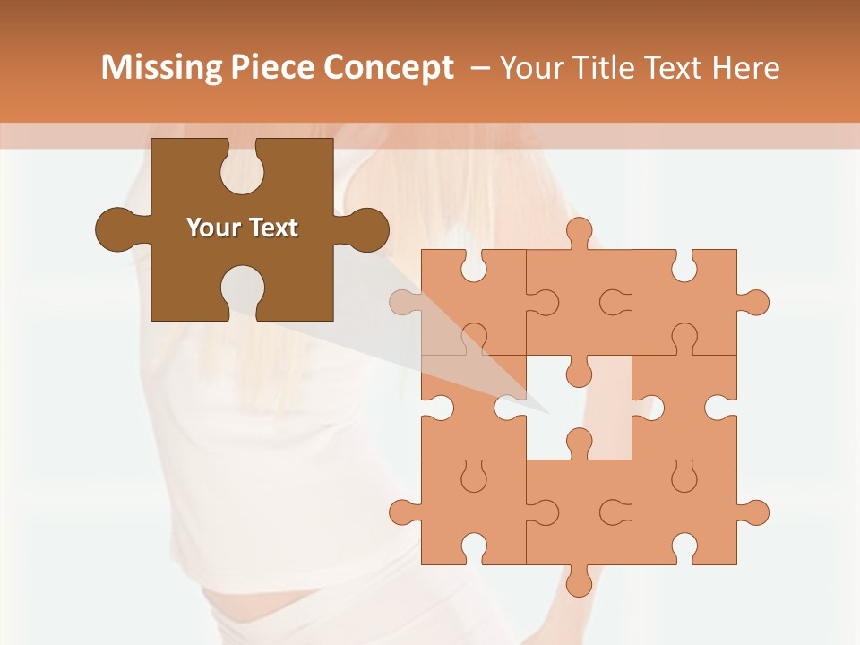 A Woman In A White Top Is Posing For A Picture PowerPoint Template