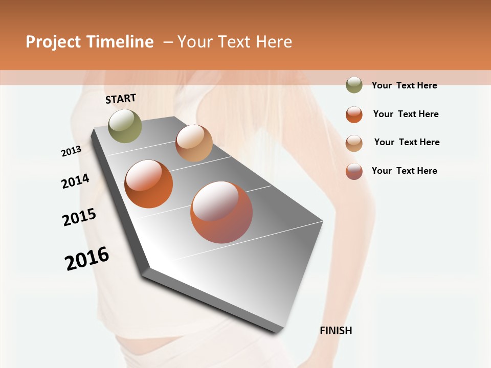 A Woman In A White Top Is Posing For A Picture PowerPoint Template