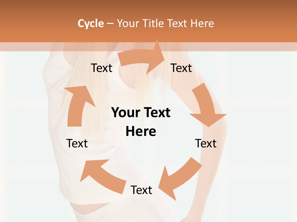 A Woman In A White Top Is Posing For A Picture PowerPoint Template