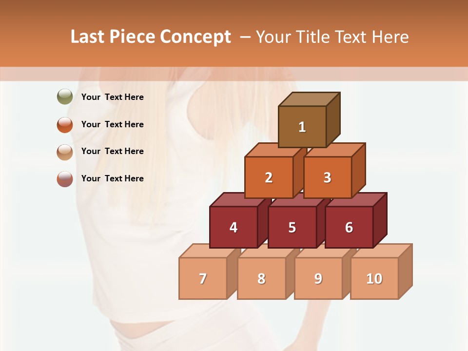 A Woman In A White Top Is Posing For A Picture PowerPoint Template