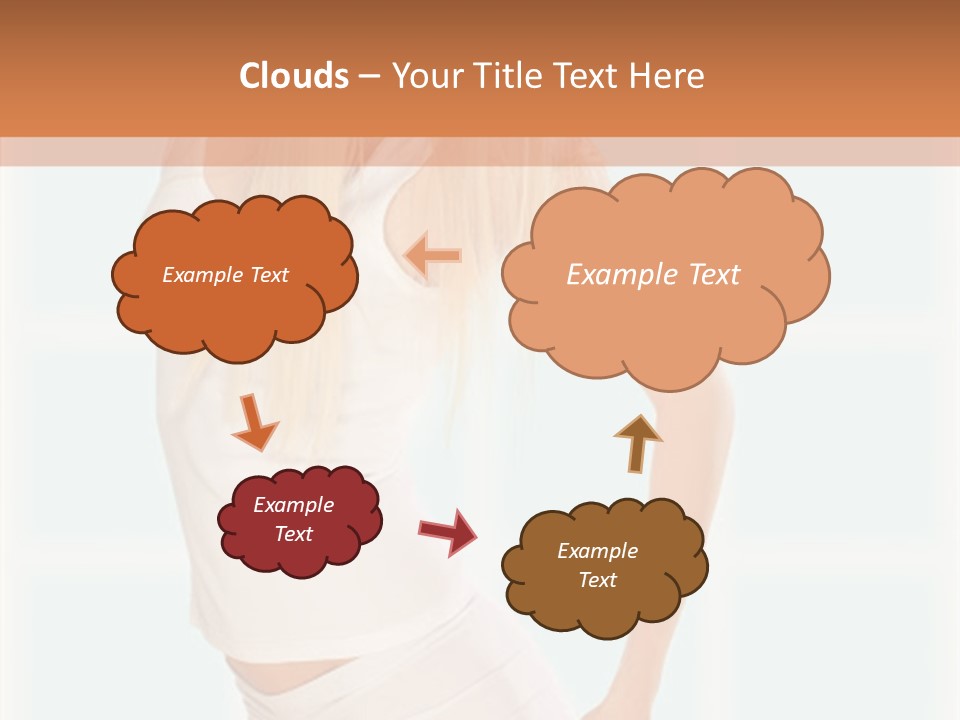 A Woman In A White Top Is Posing For A Picture PowerPoint Template