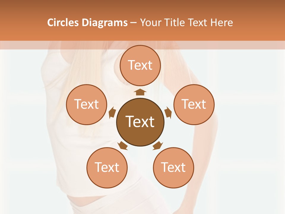A Woman In A White Top Is Posing For A Picture PowerPoint Template