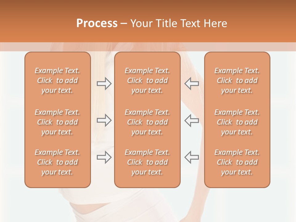 A Woman In A White Top Is Posing For A Picture PowerPoint Template