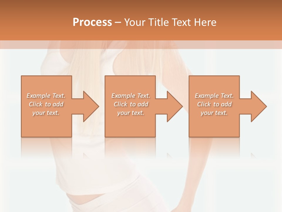 A Woman In A White Top Is Posing For A Picture PowerPoint Template