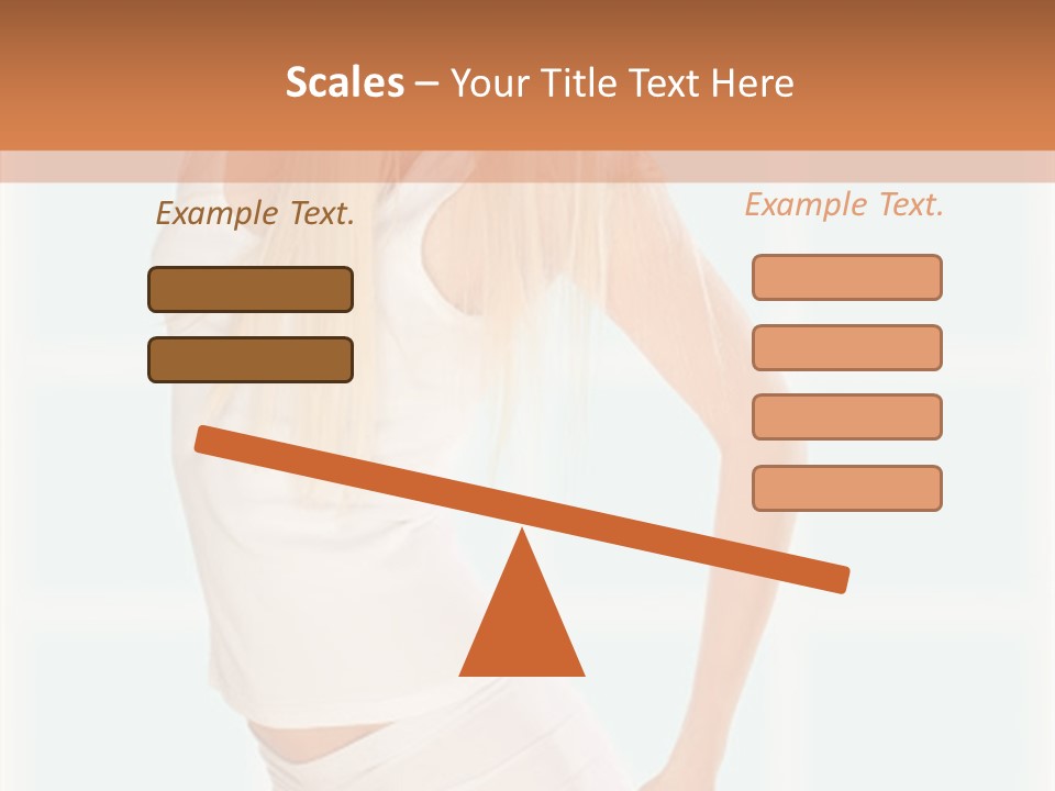 A Woman In A White Top Is Posing For A Picture PowerPoint Template