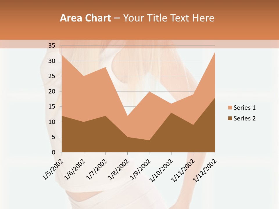 A Woman In A White Top Is Posing For A Picture PowerPoint Template