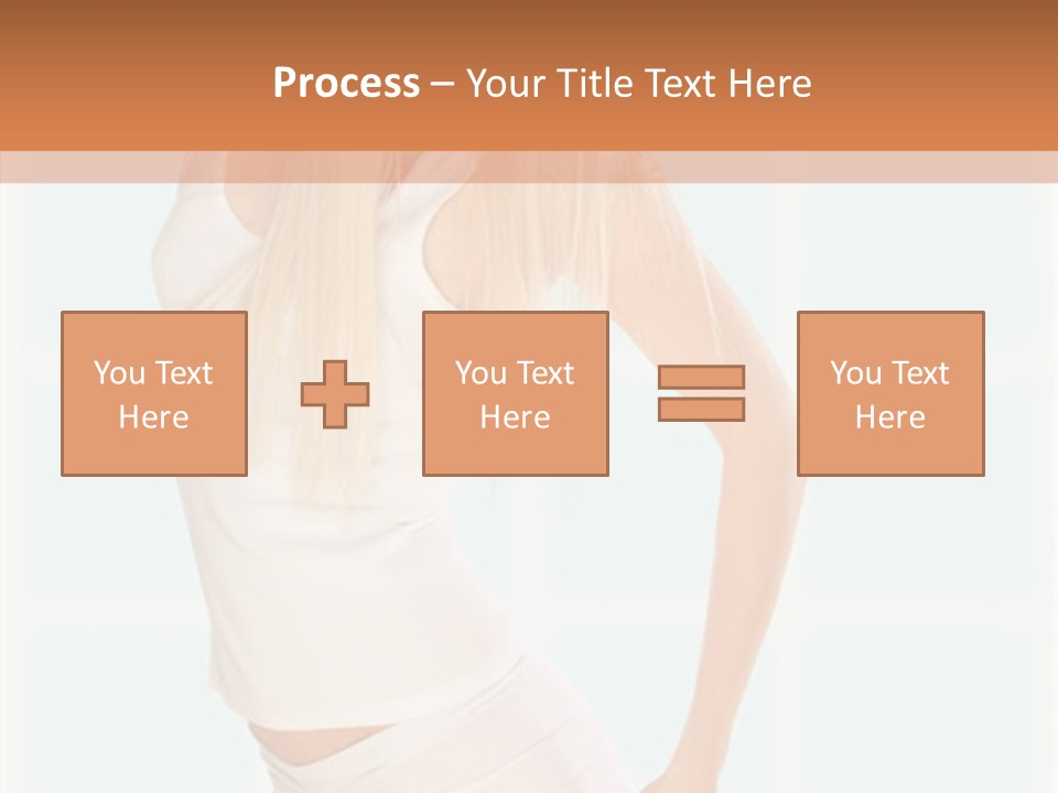 A Woman In A White Top Is Posing For A Picture PowerPoint Template