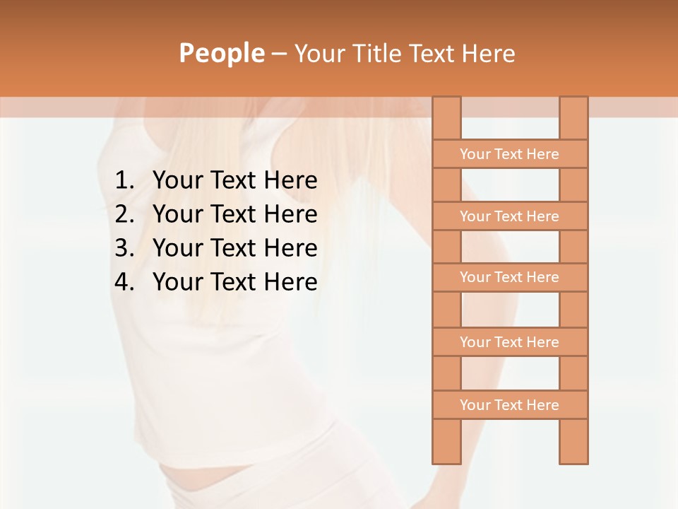 A Woman In A White Top Is Posing For A Picture PowerPoint Template