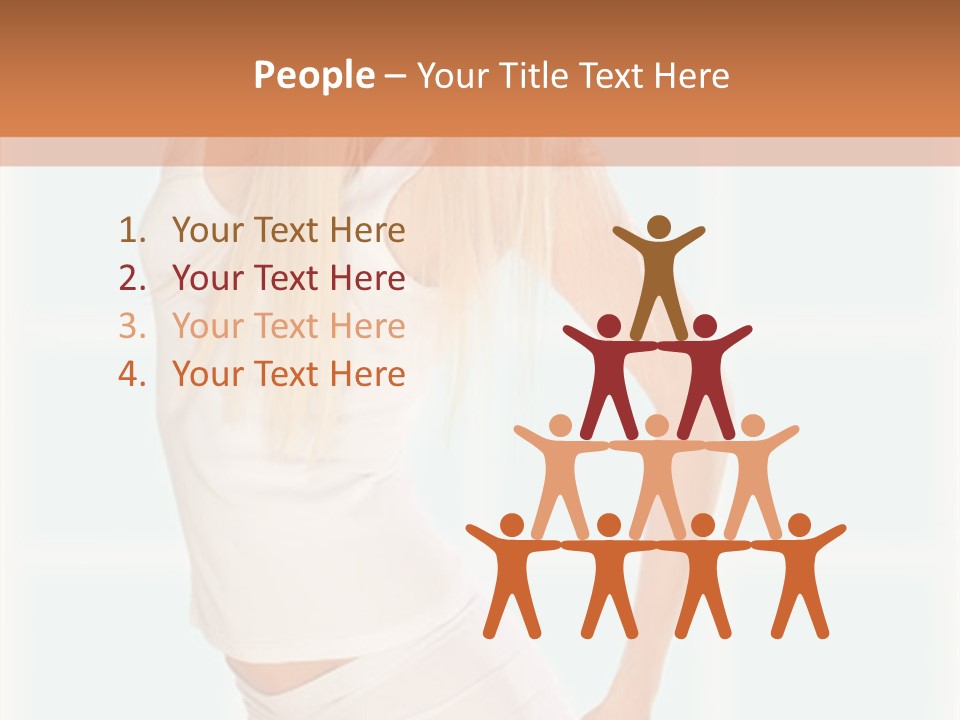 A Woman In A White Top Is Posing For A Picture PowerPoint Template