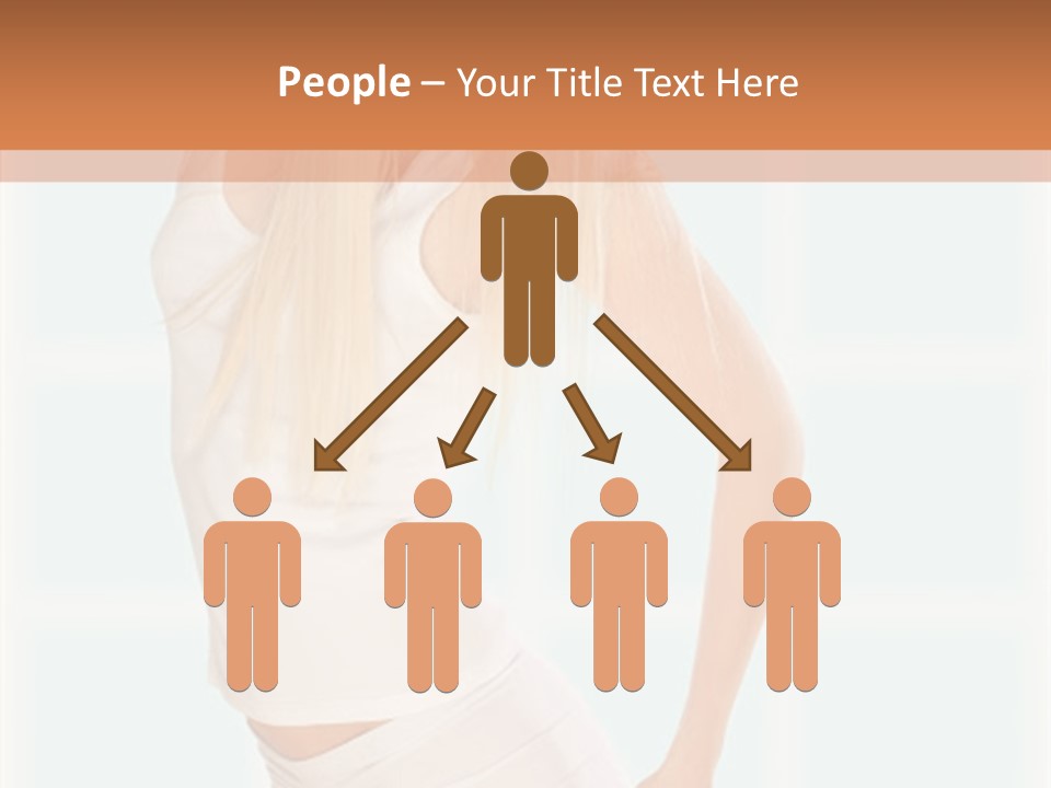A Woman In A White Top Is Posing For A Picture PowerPoint Template