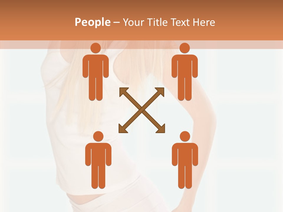 A Woman In A White Top Is Posing For A Picture PowerPoint Template