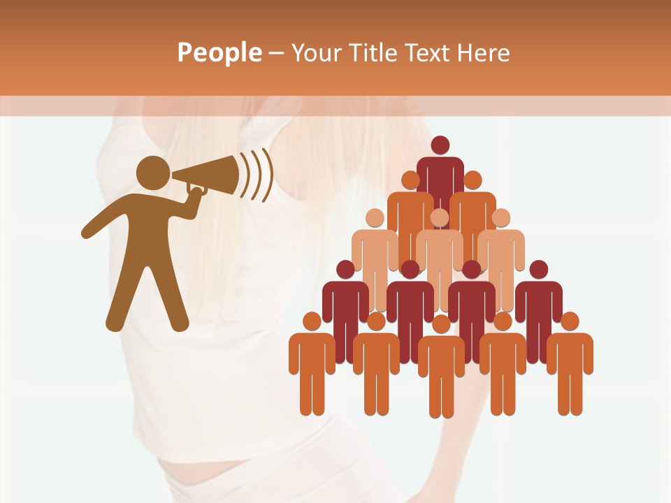 A Woman In A White Top Is Posing For A Picture PowerPoint Template