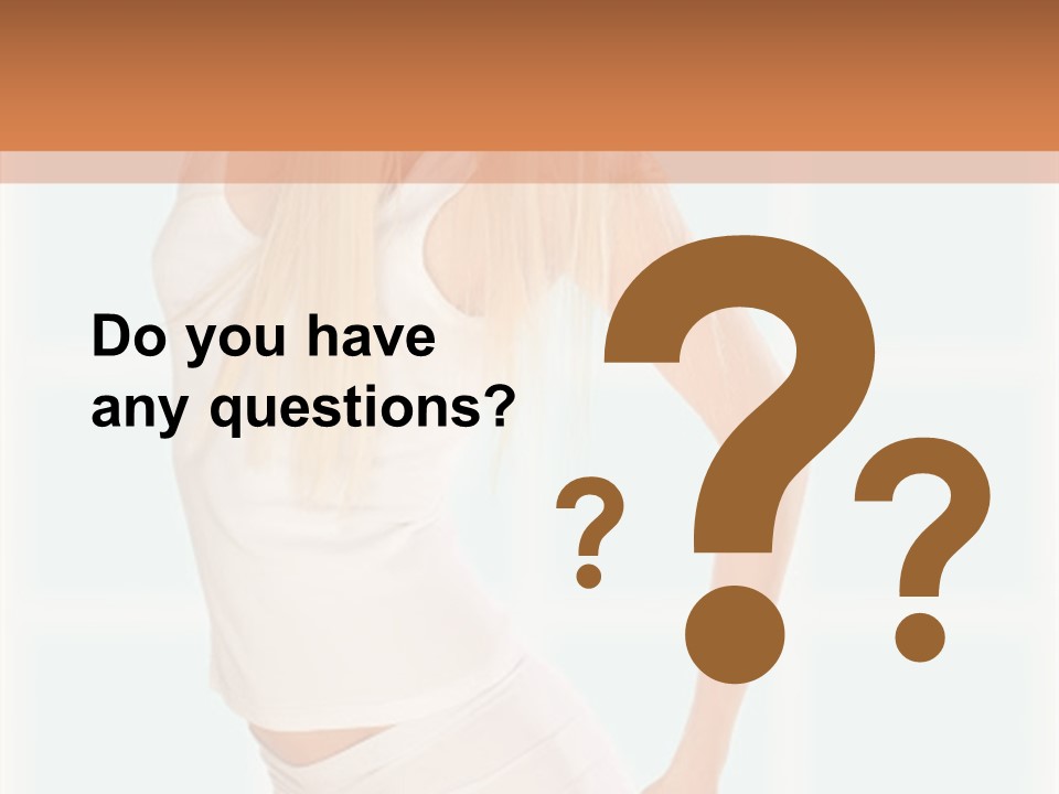 A Woman In A White Top Is Posing For A Picture PowerPoint Template