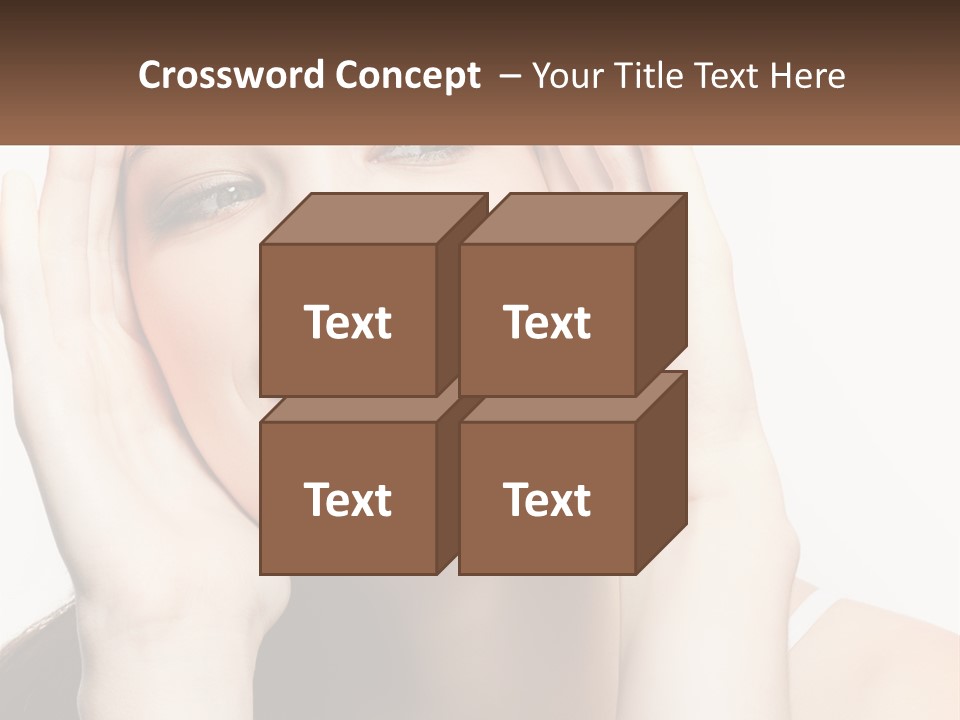 A Woman Holding Her Hands Up To Her Face PowerPoint Template
