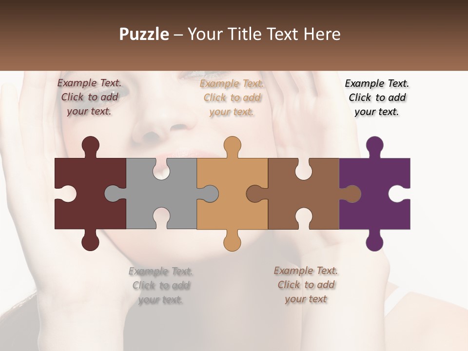 A Woman Holding Her Hands Up To Her Face PowerPoint Template