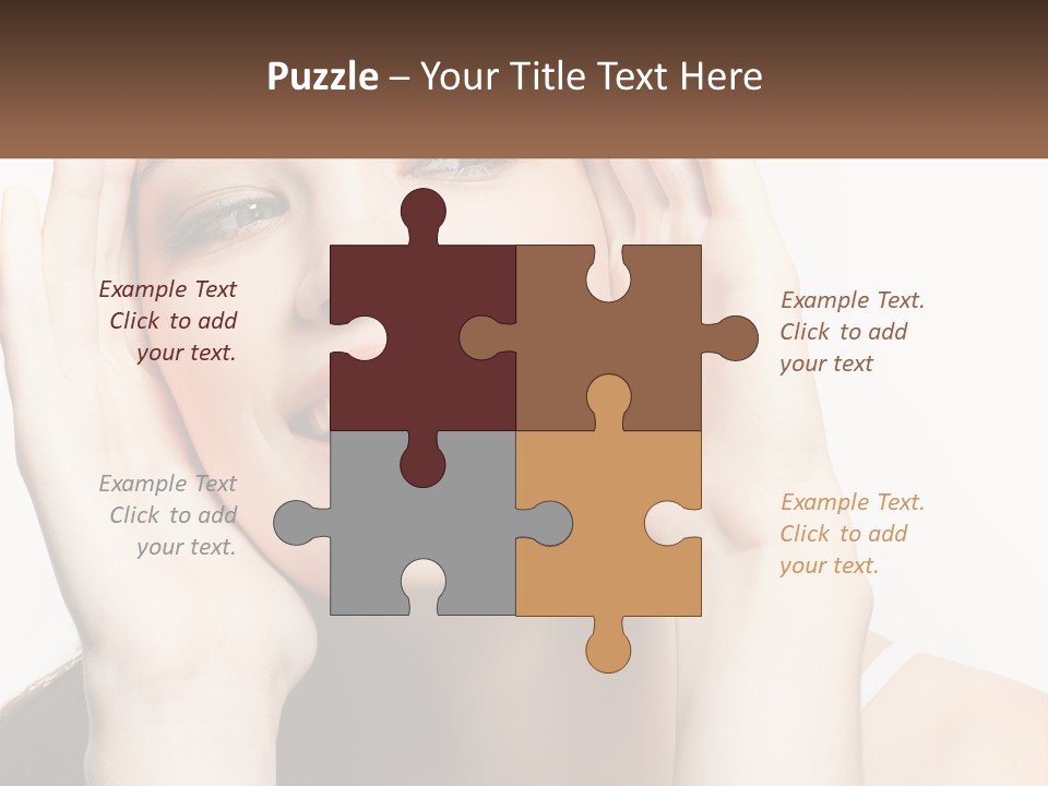 A Woman Holding Her Hands Up To Her Face PowerPoint Template