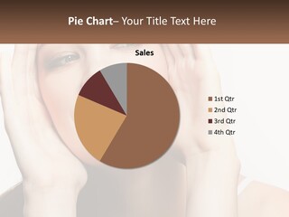 A Woman Holding Her Hands Up To Her Face PowerPoint Template