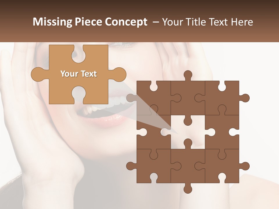 A Woman Holding Her Hands Up To Her Face PowerPoint Template