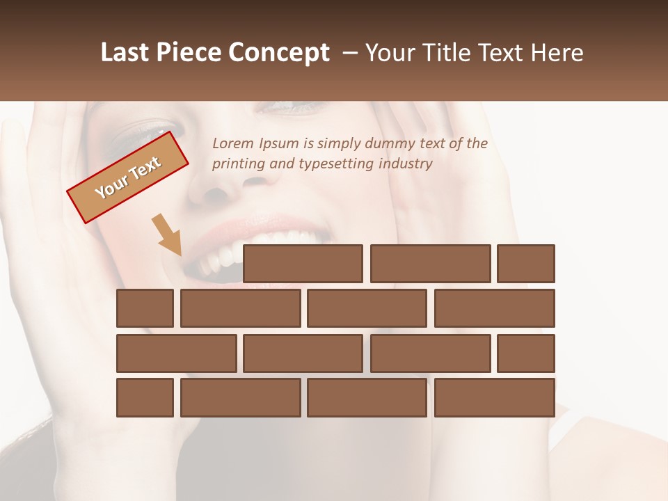 A Woman Holding Her Hands Up To Her Face PowerPoint Template