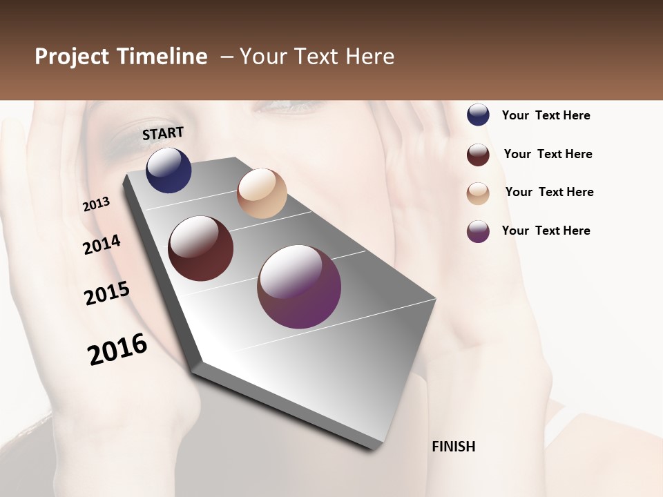 A Woman Holding Her Hands Up To Her Face PowerPoint Template