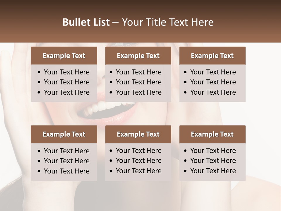 A Woman Holding Her Hands Up To Her Face PowerPoint Template