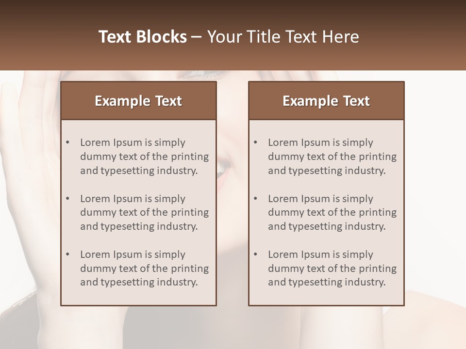 A Woman Holding Her Hands Up To Her Face PowerPoint Template
