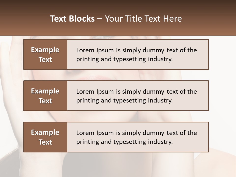 A Woman Holding Her Hands Up To Her Face PowerPoint Template