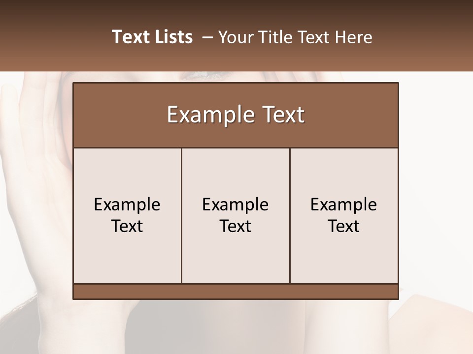 A Woman Holding Her Hands Up To Her Face PowerPoint Template