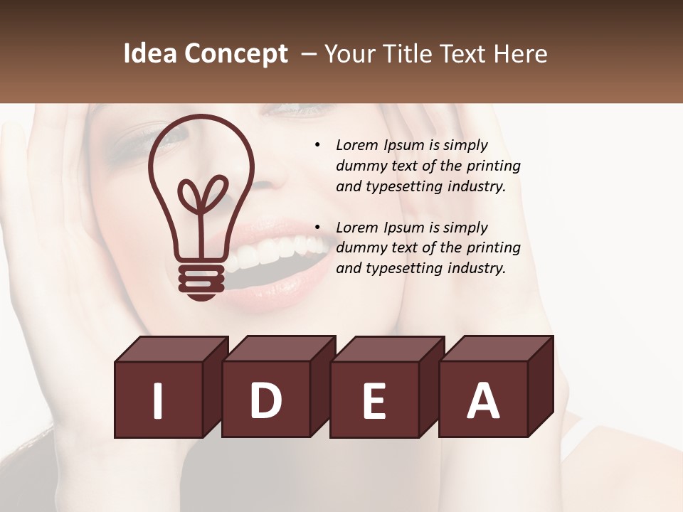 A Woman Holding Her Hands Up To Her Face PowerPoint Template